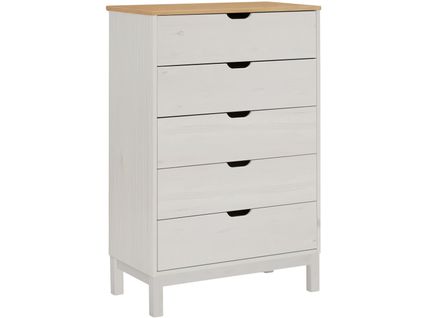 Post-commode 5 Tiroirs Blanc