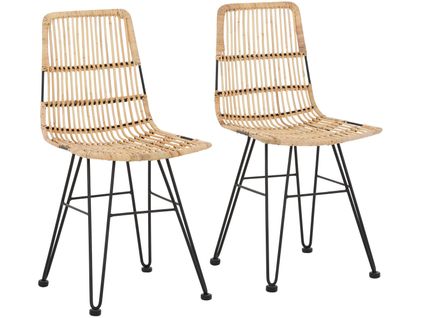 Filli-chaise 2 Pack En Rotin Nature