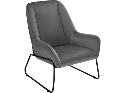 Casero-fauteuil En Velours Noir Et Gris