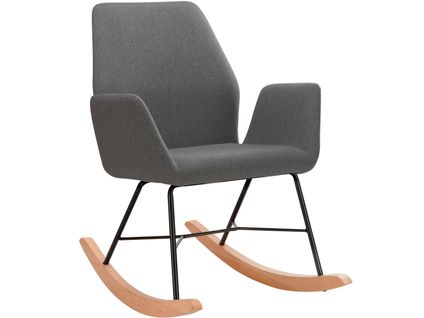 Cobo-fauteuil à Bascule En Tissu Tissé Anthracite Et Noir