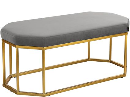 Kyra-banc à Structure Métallique En Velours Gris