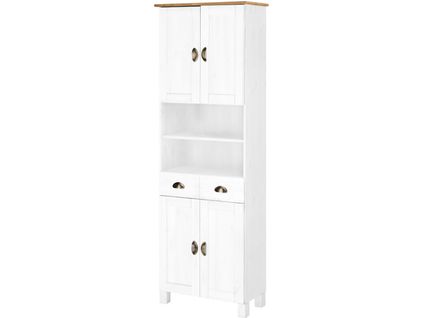 Toscana-armoire Haute 4 Portes 1 Tiroir Blanc/miel