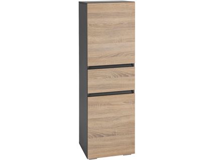 Wisla -colonne Midi 2 Portes Et 1 Tiroir En Chêne Anthracite