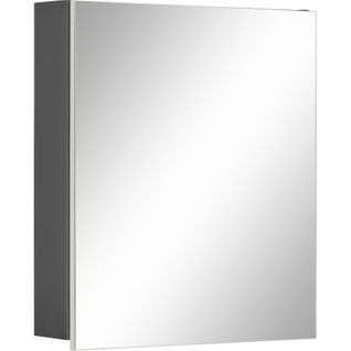 Wisla  - Armoire Suspendue Avec Miroir En Effet Bois Blanc / Anthracite