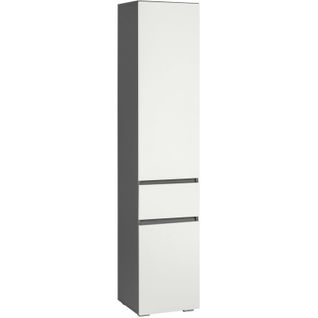 Wisla -colonne Avec 1 Tiroir Et 2 Portes En Aggloméré Blanc / Anthracite
