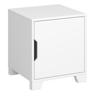 Linus-table De Chevet à 1 Porte En Mdf Blanc