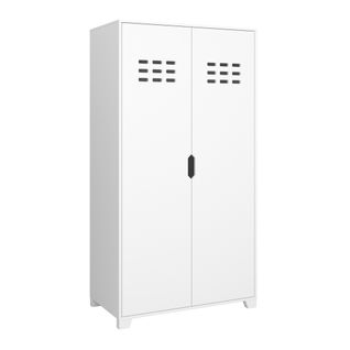 Linus-armoire à 2 Portes Aspect Bois Blanc