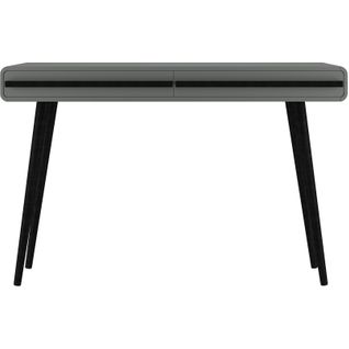 Chantal - Bureau Avec 2 Tiroirs En Mélaminé Gris Et Noir