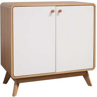 Cassie - Armoire Avec 2 Portes En Effet Chêne Et Blanc