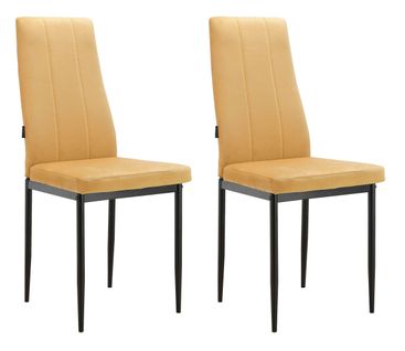 Kelly-chaises De Salle à Manger Tapissées Ensemble De 2 En Velours Moutarde