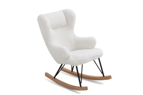 Teddy-fauteuil à Bascule Pour Enfants En Velours Blanc