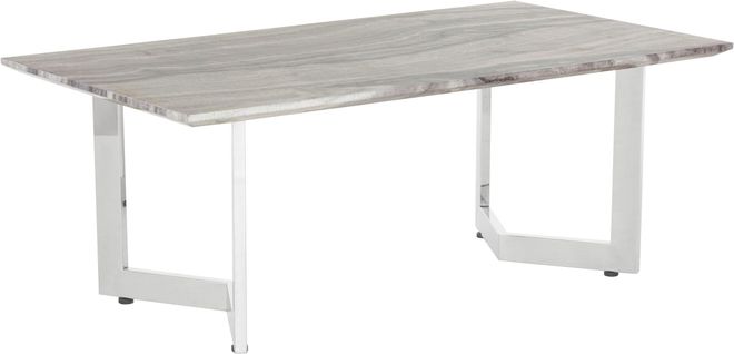 Tinto-table De Salle à Manger De 110 Cm Avec Pieds En Métal Et Revêtement En Marbre Imitation Bois