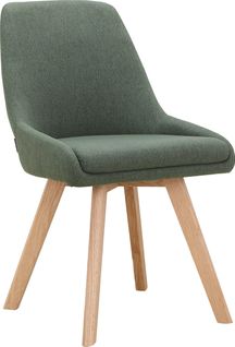 Rudi-chaise De Salle à Manger Avec Pieds En Chêne, Tissu Vert