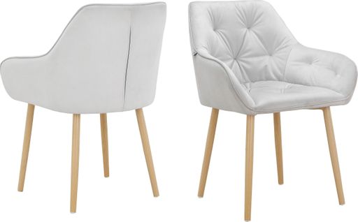 Betty-lot De 2 Chaises De Salle à Manger Rembourrées En Velours Gris