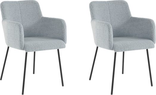 Jolie-chaises De Salle à Manger Tapissées Ensemble De 2 En Gris Teddy