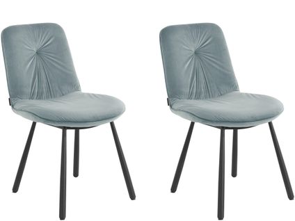 Meryl-lot De 2 Chaises De Salle à Manger Rembourrées En Velours Gris