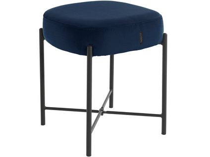 Berry-tabouret En Velours Bleu Foncé