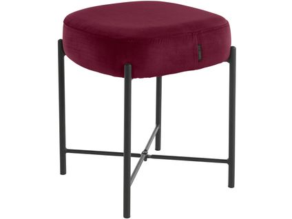 Berry-tabouret En Velours Bordeaux