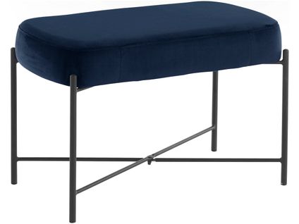 Berry-banc En Velours Bleu Foncé