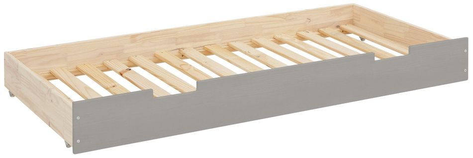 Square Line-bob Grand Tiroir De Lit Gris/naturel