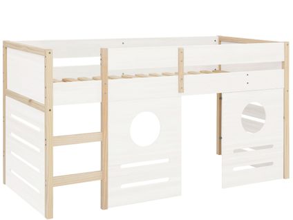 Square Line-fenêtres Latérales En Pin Blanc Nature