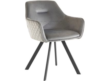 Nina-fauteuil En Velours En Velours Gris