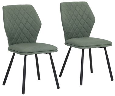 Jessica-chaises De Salle à Manger Tapissées, Ensemble De 2, En Tissu Tissé, Vert Foncé