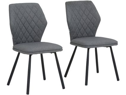 Jessica-chaises De Salle à Manger Tapissées Ensemble De 2 En Tissu Tissé En Gris