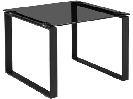 Otis-table D'appoint Avec Verre Fumé Et Pieds Noirs