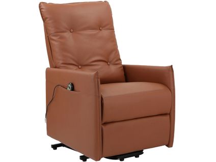 Marko-fauteuil Inclinable Électrique Et Relevable En Pu Cognac