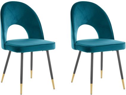 Rosie-chaise 2 Pack En Velvet Petrol