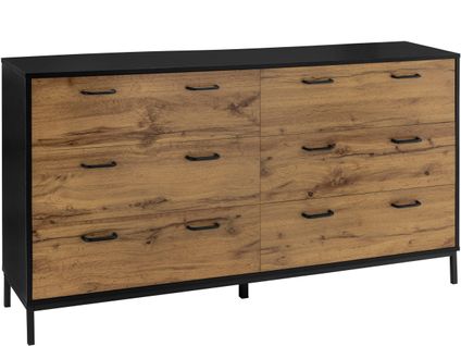 Rocco-coffre 2x3 Tiroirs Chêne Noir