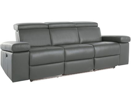 Rayland-canapé 3 Places Manuel Gris Cuir/pu