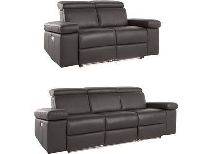 Rayland - Ensemble 2+3 Places Marron Canapé Électrique