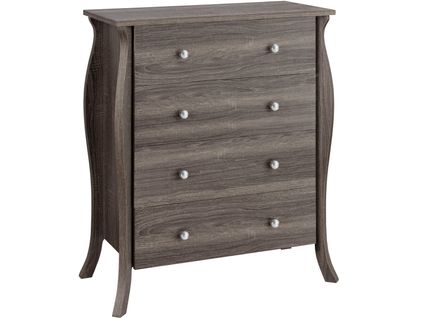 Ludwig-commode Avec 4 Tiroirs En Effet Chêne Gris
