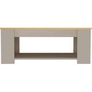 Emerald - Table Basse Avec 1 Étagère En Effet Chêne Crème