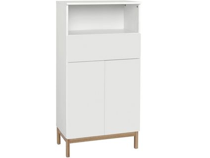 Mirza-armoire Avec 2 Portes Et 1 Tiroir En Panneau De Particules Blanc