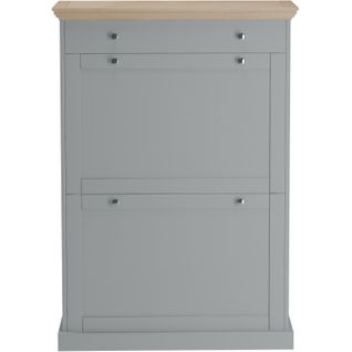 Binz - Meuble à Chaussures 2 Portes Battantes Et 1 Tiroir En Effet Bois Gris