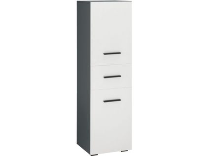 Malika-armoire Avec 2 Portes Et 1 Tiroir En Anthracite Et Blanc