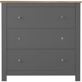 Emerald - Commode Avec 3 Tiroirs En Effet Chêne Gris