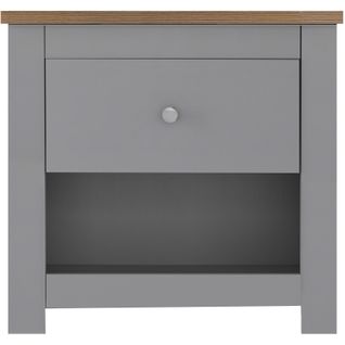 Emerald - Table De Chevet Avec 1 Tiroir En Chêne Gris