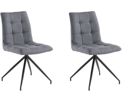 Gina-lot De 2 Chaises De Salle à Manger Rembourrées En Tissu Avec Pieds