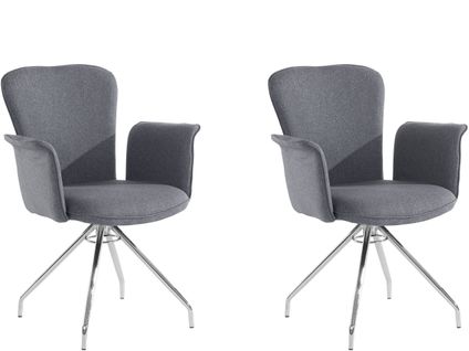 Carla-fauteuil En Tissu Anthracite, 2 Pièces