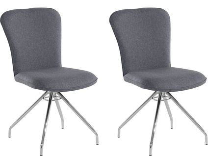 Carla-fauteuil De Salle à Manger En Tissu Anthracite, 2 Pièces