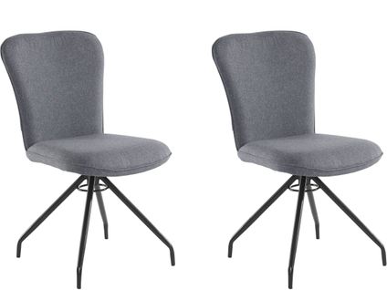 Carla-fauteuil De Salle à Manger En Tissu Antracite, 2 Pièces