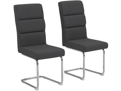 Carola-chaise De Salle à Manger 2 Pack En Anthracite