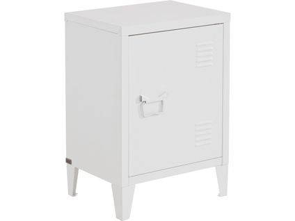 Salino-table De Chevet 1 Porte En Métal Blanc