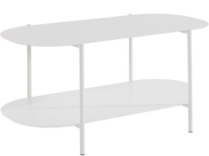 Siliam-table Basse Avec 1 Étagère En Métal Blanc