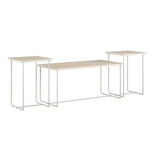 Dante-ensemble De 3 Tables Basse Avec Cadre En Métal Blanc