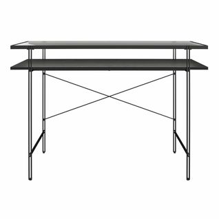 Wainwright - Bureau D'ordinateur En Verre Transparent Et Cadre En Métal Noir